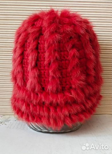 Шапка шарф вязаные с норкой