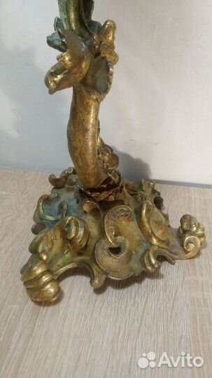 Подсвечник старинный бронза