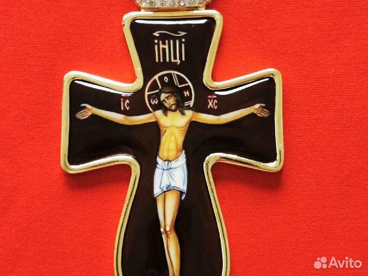 Серебряные крест наперсный и цепь.Модерн,кон. хх в