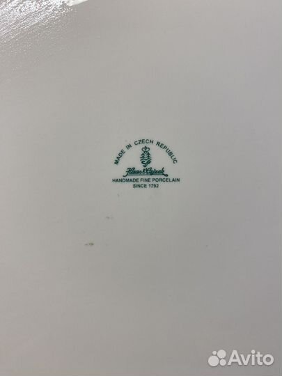 Блюдо под торт, 8 тарелочек.Чешский фарфор