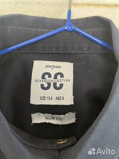 Детская синия, рубашка Playtoday