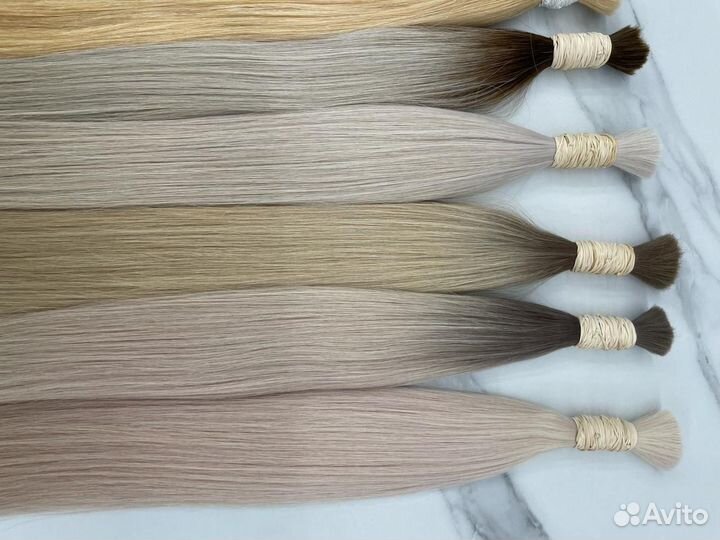 Волосы для наращивания блонд натуральные 50,60,70