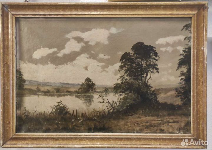 Старая картина, живопись, пейзаж