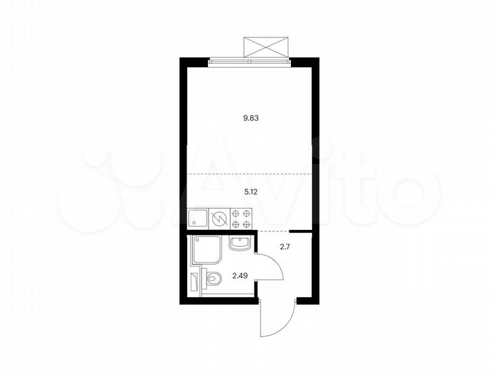 Квартира-студия, 20,1 м², 32/33 эт.