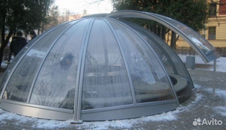 Остекление со стеклянным куполом