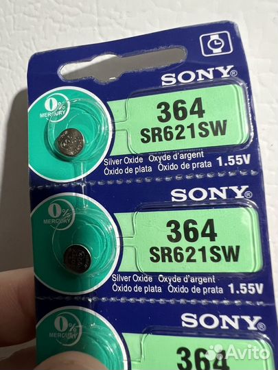 Батарейка часовая Sony 364 sr621sw