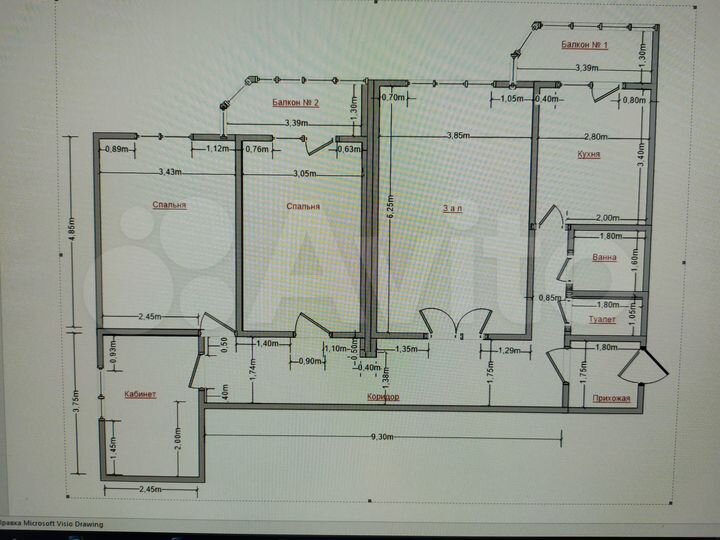 4-к. квартира, 101,3 м², 6/6 эт.