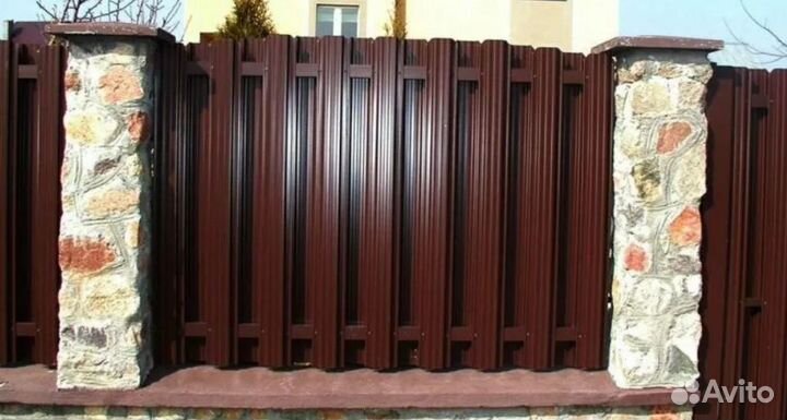 Забор металлический,ворота качественно