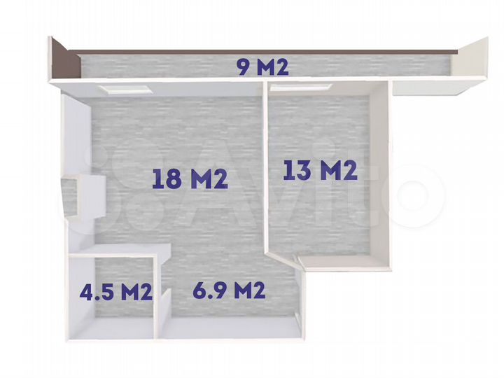1-к. квартира, 51 м², 2/3 эт.