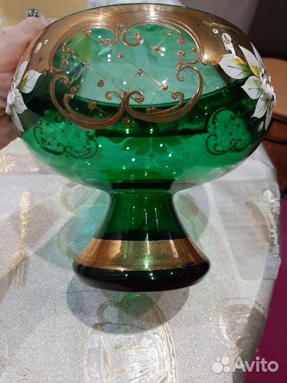 Ваза для фруктов багемия ручная аботахрусталь