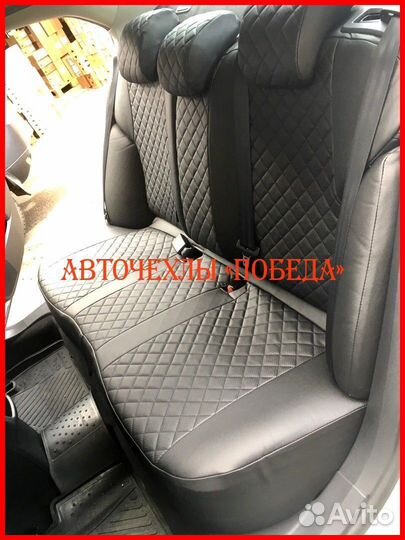 Чехлы Citroen C4 Sd из экокожи чёрные Ромб