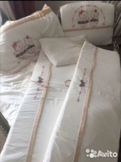 Комплект постельного белья с бортиками Мишки Модни