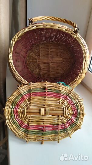 Корзины плетеные из лозы соломы СССР
