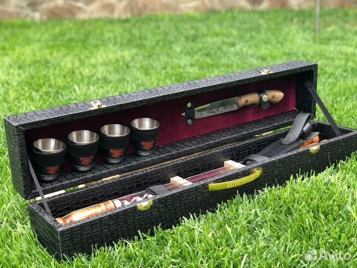 Набор шампуров Кизлярский Малый кожзам 4 шампура