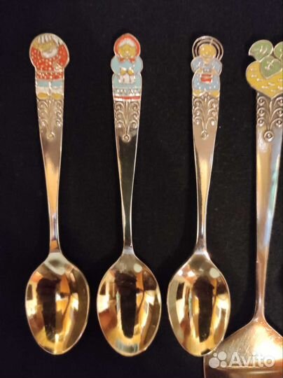 Детский набор мельхиор эмаль Репка СССР