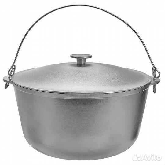 Казан алюминиевый с крышкой, 10 л