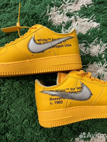 10.5us Nike Air Force 1 Off-White University Gold