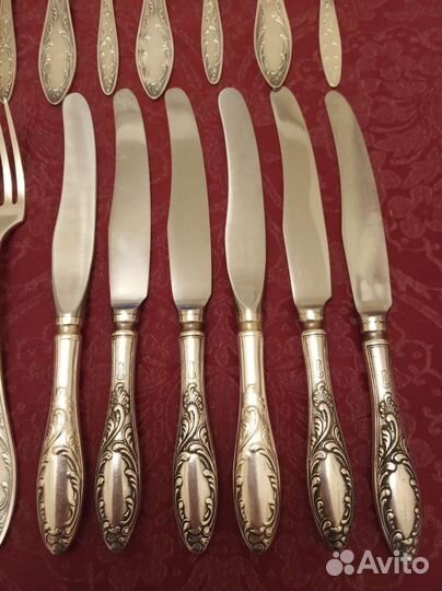 Мельхиоровые столовые приборы Пламя СССР
