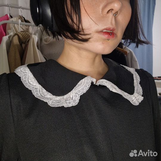 Платье чёрное милое однотонное lolita, cute