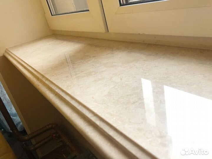 Подоконники из мрамора, гранита, акрила на заказ