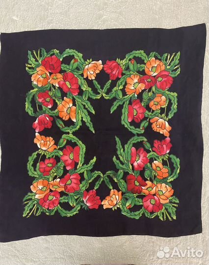 Платок шелковый, батик, винтаж
