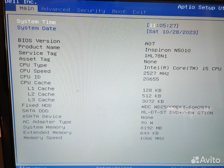 Ноутбук Dell inspiron n5010