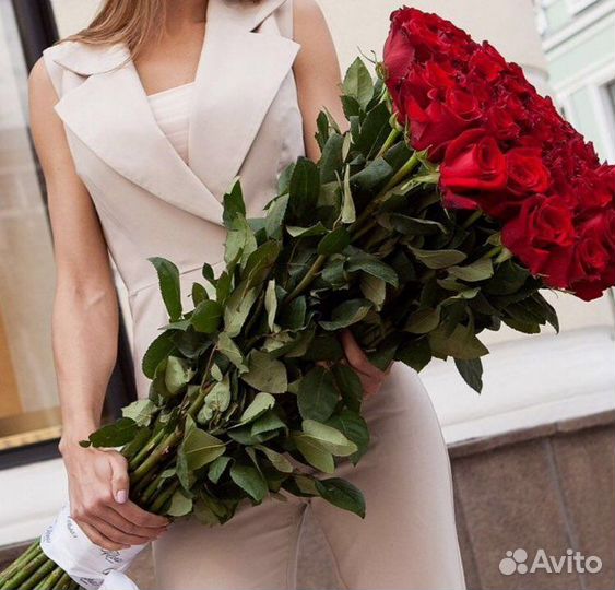 Розы, высокие розы, букет красных роз, доставка