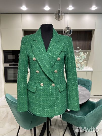 Пиджак Zara L новый зелёный