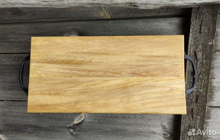 Доска разделочная деревянная большая с ручками