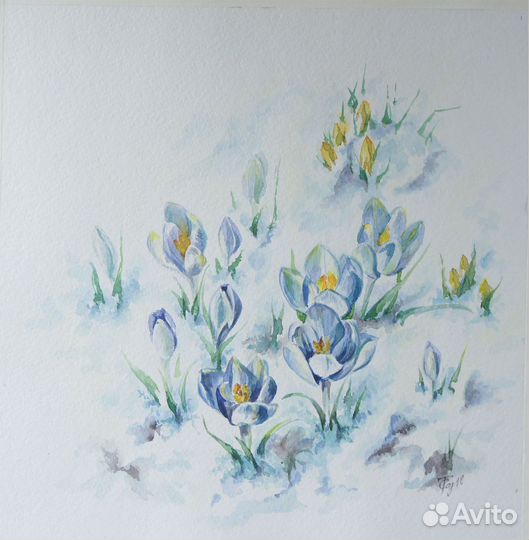 Ранняя весна. Акварель. Графика