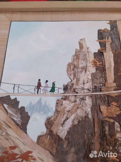 Картина на бересте Китай 70 годы 39х29