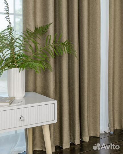 Шторы рогожка Орфей Бежевый