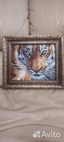 Тигр, картина, алмазная мозаика
