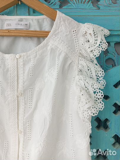 Блузка zara белая новый