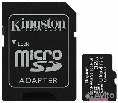 Карта памяти Kingston Canvas Select Plus 32 гб (sdcs2/32GB) черный