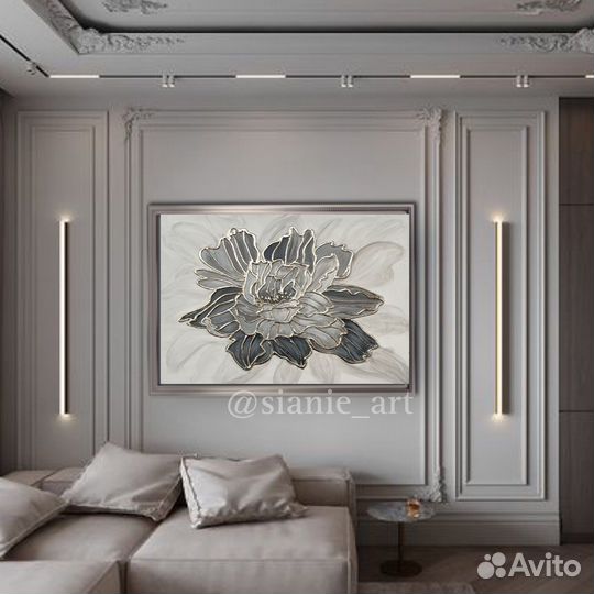 Текстурная картина Пион