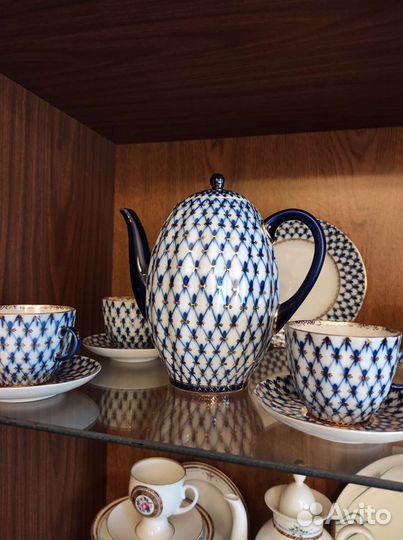 Кофейный сервиз лфз кобальтовая сетка