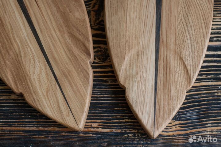 Доска разделочная сервировочная дуб 39см