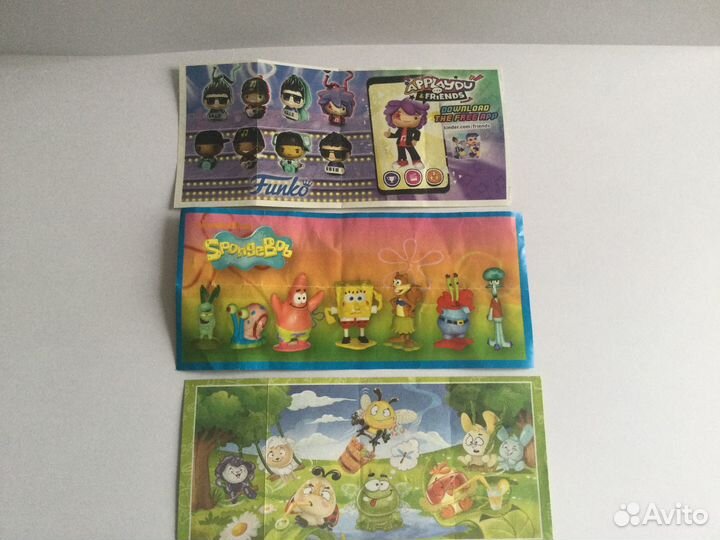 Киндер вкладыши, пасха, Фанко, губка Боб