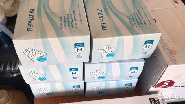 Перчатки нитриловые М 200 шт/100 пар