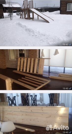 Горка зимняя деревянная