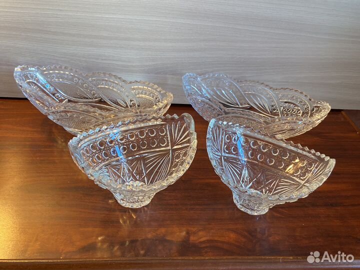 Вазы-ладьи, вазочки-конфетницы хрусталь СССР