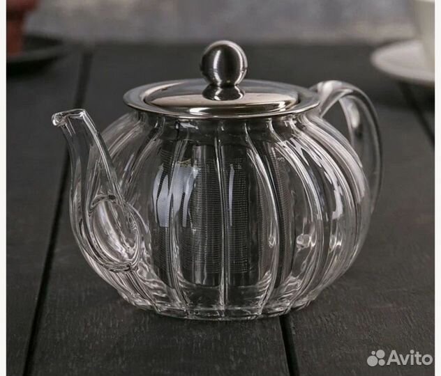 Новый Чайник стеклянный заварочный, 600 мл