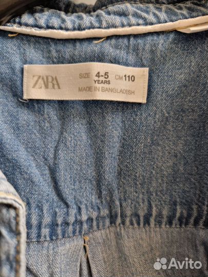 Джинсовая рубашка и кардиган Zara