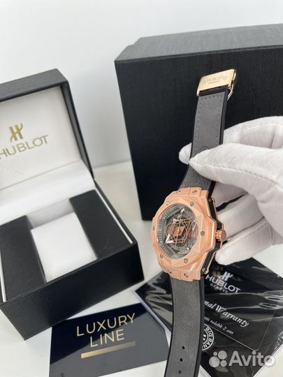 Hublot чаcы мужские серые