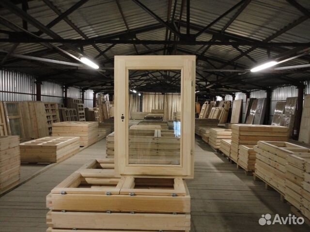 Деревянное окно 2 стекла для бытовок