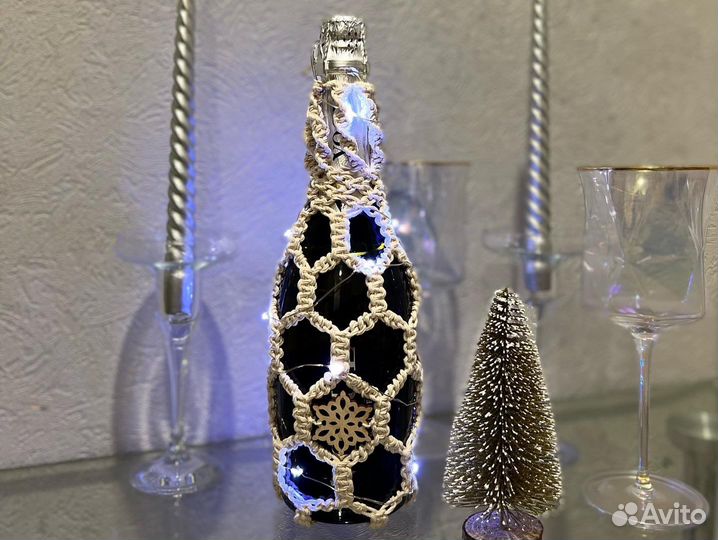 Подарок на новый год бутылка в оформлении