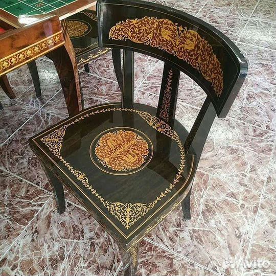 Антикварный игровой стол, шахматы, нарды, покер