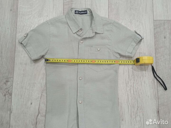 Рубашка для мальчика светло серая рост 128