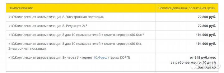 1С Комплексная Автоматизация